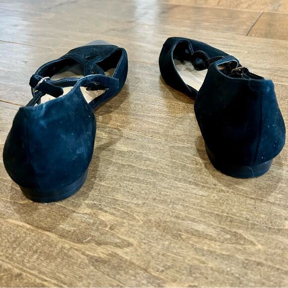 Sole Society Women’s Pointed Toe Suede T-Strap Flats Black Size 10 B EUC - Picture 3 of 9